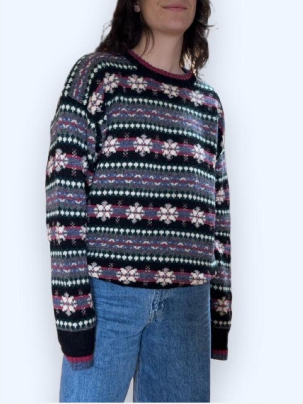 Chaos by Ralph Lauren Vintage winter motif wool sweater size large - Picture 2 of 8